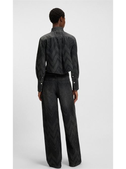 Giacca  corta in denim decorato con cristalli BOSS | 50548445 C_SHIRT LS 1.0.002